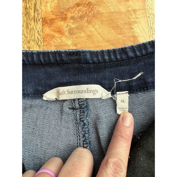 Soft Surroundings Women's Mid Rise Cropped Jeans Denim Dark Wash Pockets Size XL - Picture 3 of 8
